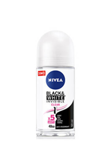 2 Adet Nivea Invisible Clear Black  White Kadın Deodorant Roll-On 50 ml