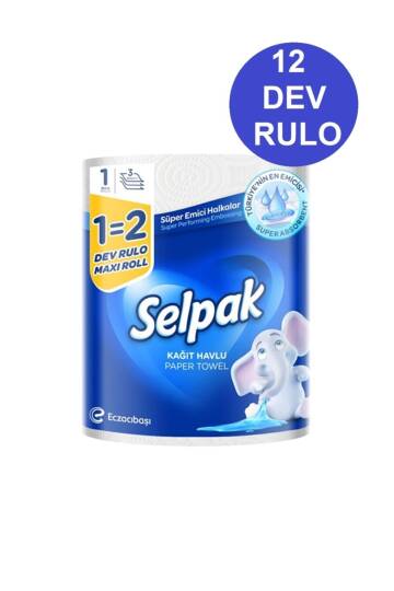3 Katlı Dev Rulo Kağıt Havlu 12 Adet