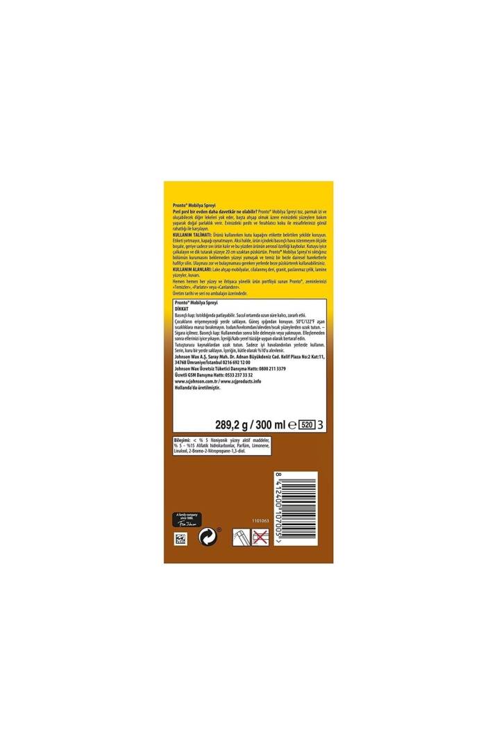 Ahşap Uzman Bakım Mobilya Cilası Spreyi 300 ml Klasik - 4
