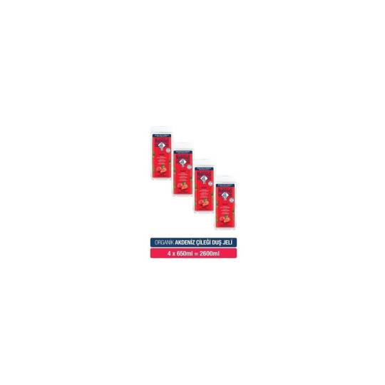 Akdeniz Çileği Banyo ve Duş Jeli 650 ml x 4
