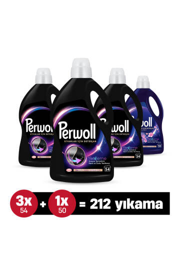 Çamaşır Deterjanı 4'lü set x3 Siyah 2,97L , x1 Koyu Renk Çiçek Cazibesi  2,75L (212 Yıkama) - 1