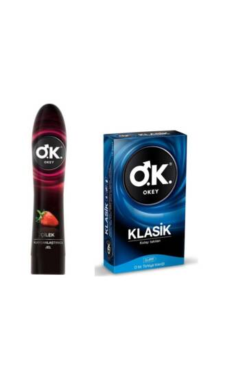 Çilek 100 ml Kayganlaştırıcı Jel + Klasik 1'lu Prezervatif