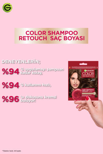 Color Shampoo Retouch Şampuan Kolaylığında Dip Boyası, Kahve 4.0 - 5