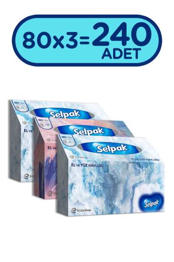 ® El Ve Yüz Havlusu 3'lü 240 Yaprak