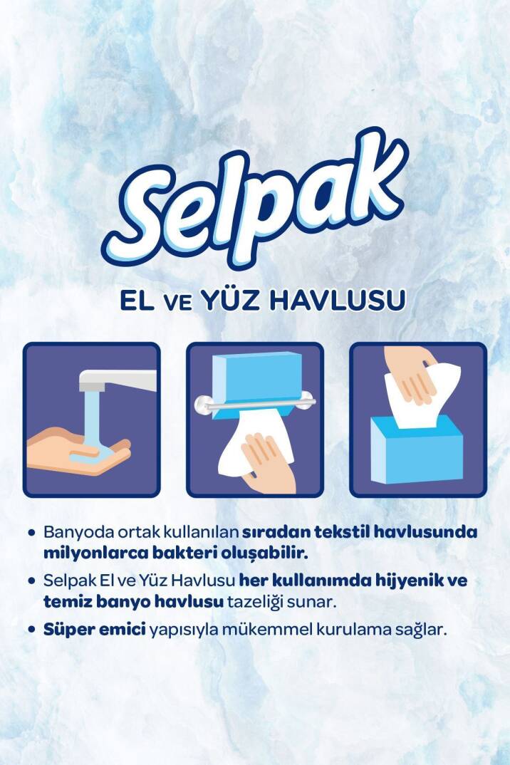 ® El Ve Yüz Havlusu 4'lü 320 Yaprak - 6