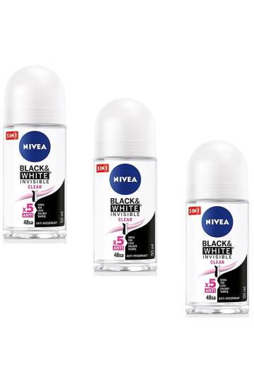 Invisible Black White Clear Kadın Roll-on 50 ml 3 Adet