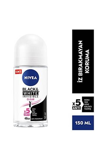 Invisible Black&White Clear Rollon Deodorant Kadın 50 ml - 3