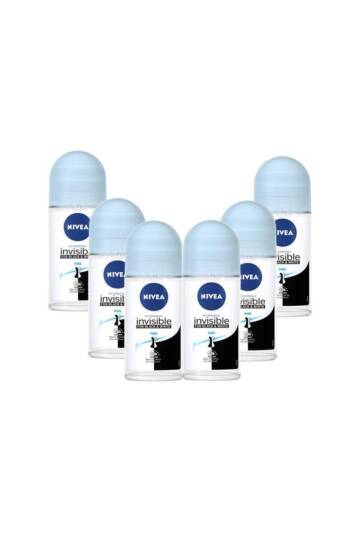 Invisible Black&white Pure Roll On Kadın 50 ml*6 Adet Avantajlı Paket