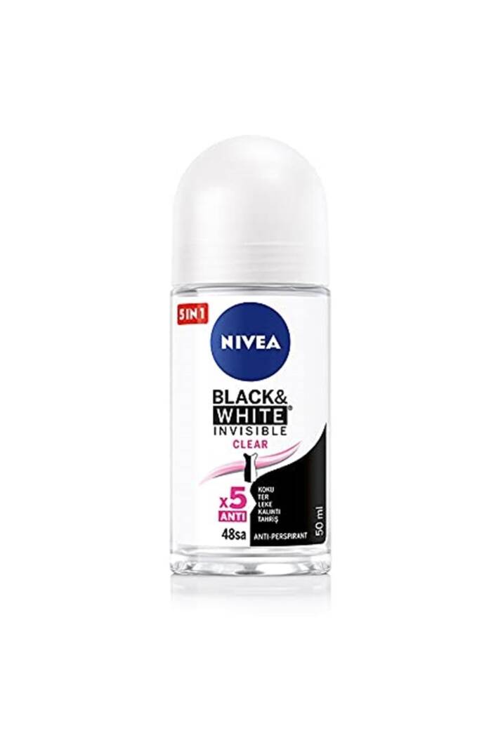 Kadın Roll On Deodorant Black&white Invisible Clear 48 Saat Anti-perspirant Koruma 50ml - 1