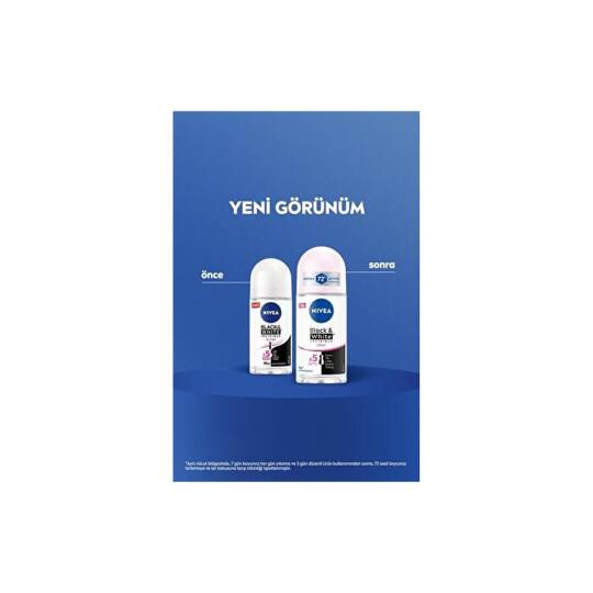 Kadın Roll-On Deodorant Black&White Invisible Clear 50ML 72 Saat Anti-Perspirant X2 Adet - 5