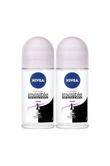 Kadın Roll-on Deodorant Black&white Invisible Clear 50ml,48saat Anti-perspirant Koruma * 2 Adet