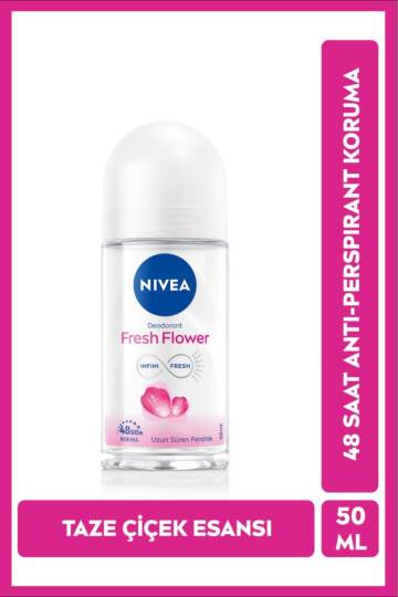 Kadın Roll-on Deodorant Fresh Flower 50ml, Ter Kokusuna Karşı 48 Saat Koruma, Taze Çiçek Esansı - 1