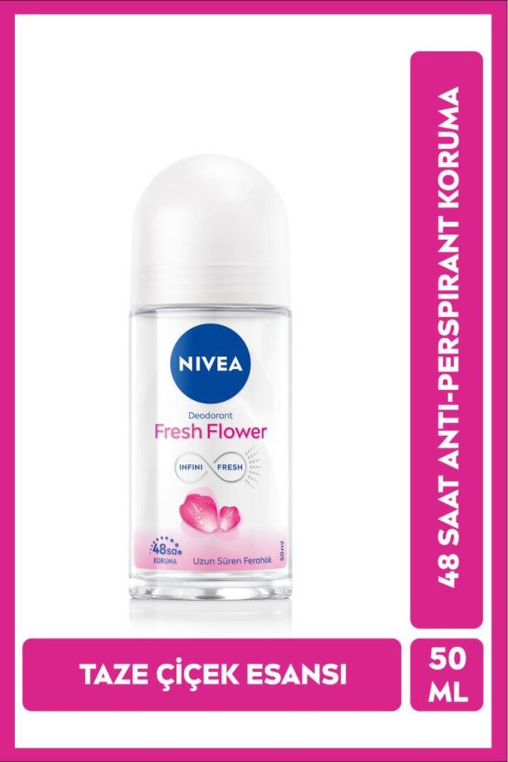Kadın Roll-on Deodorant Fresh Flower 50ml, Ter Kokusuna Karşı 48 Saat Koruma, Taze Çiçek Esansı - 1
