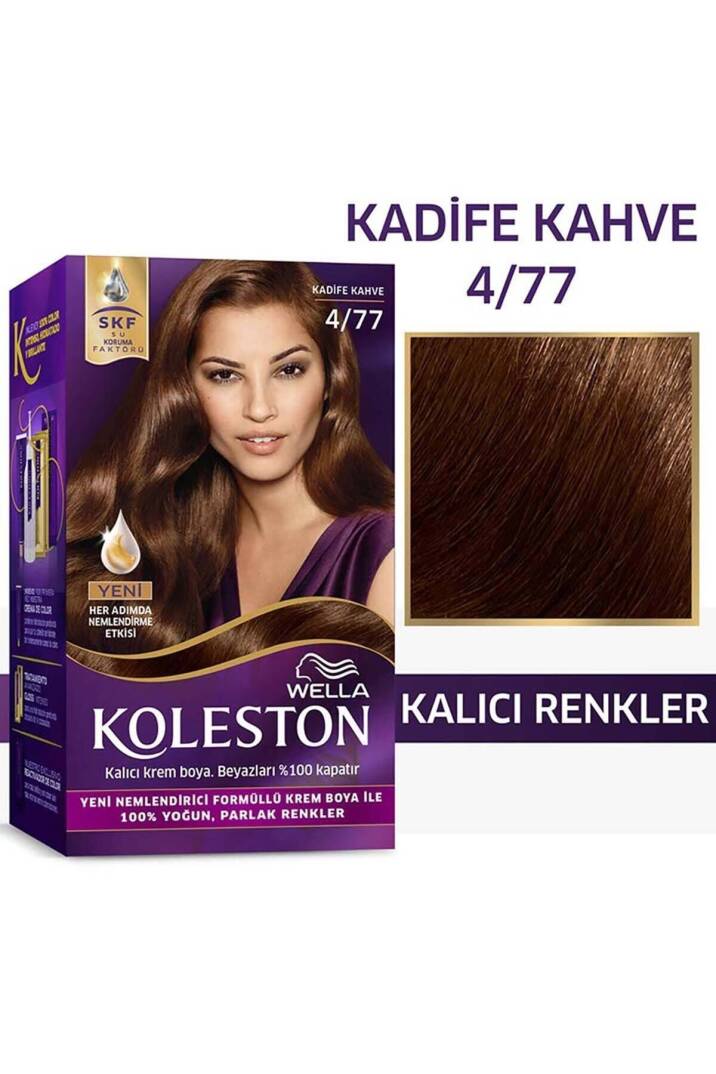 Koleston Kit Saç Boyası 4/77 Kadife Kahve - 1