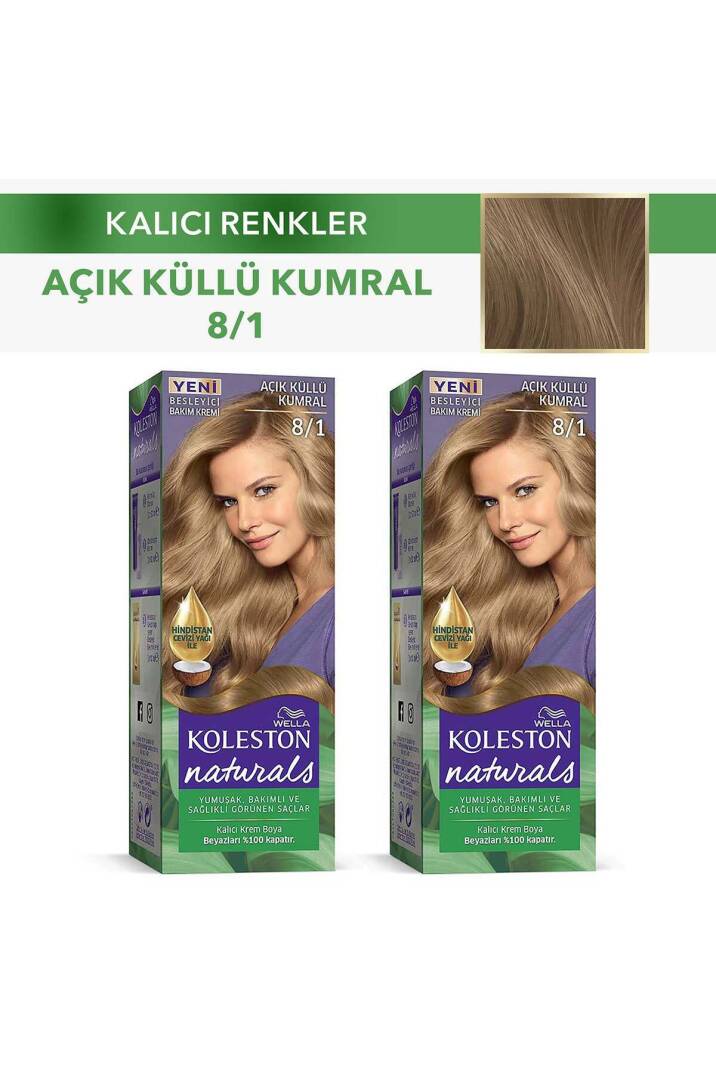 Koleston Nat. Saç Boyası 8/1 Açık Küllü Kumral X 2 Adet - 1