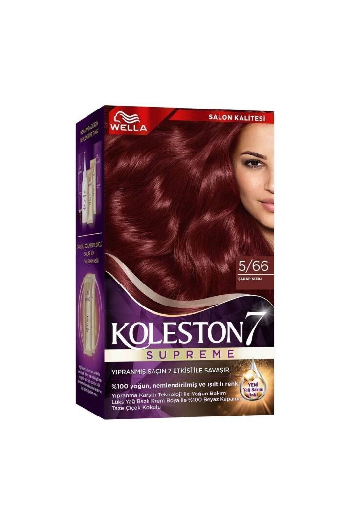 Koleston Supreme Kit Saç Boyası 5/66 Şarap Kızılı - 2
