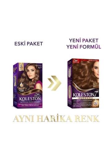 Koleston Supreme Saç Boyası 6/7 Çikolata Kahve X2'li Set - 5