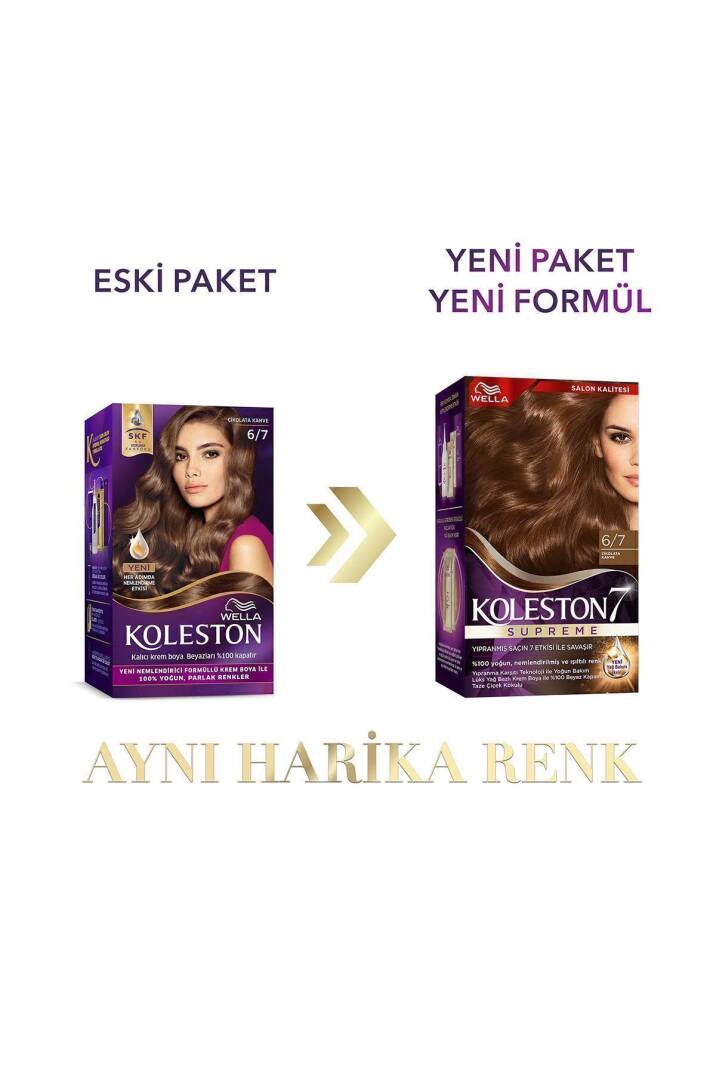 Koleston Supreme Saç Boyası 6/7 Çikolata Kahve X2'li Set - 5