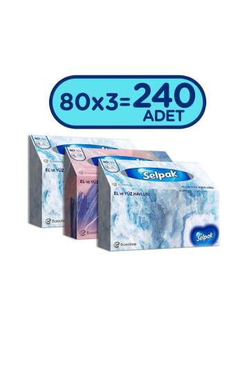 Kutu El Ve Yüz Havlusu 21x19 Cm Üç Katlı - 80x3 Adet