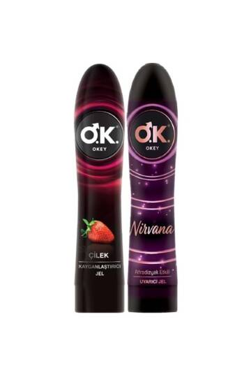 ( LTD ) Okey Kayganlaştırıcı Jel 100ML Karma (Çilekli/Nirvana) (2 Li Set) ( TEKLİDİR )