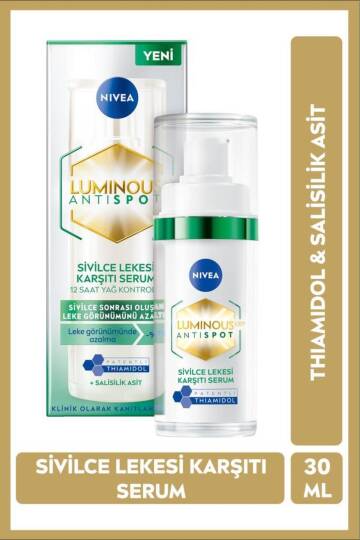 Luminous630 Sivilce Lekesi Karşıtı Cilt Serumu 30ml, Salisilik Asit, Hyaluronik Asit, Yağlı Ciltler