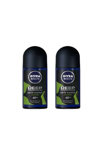 Men Deep Dimension Aktif Karbon Amazonia 48h Anti-perspirant 50 ml Erkek Roll On X 2 Adet