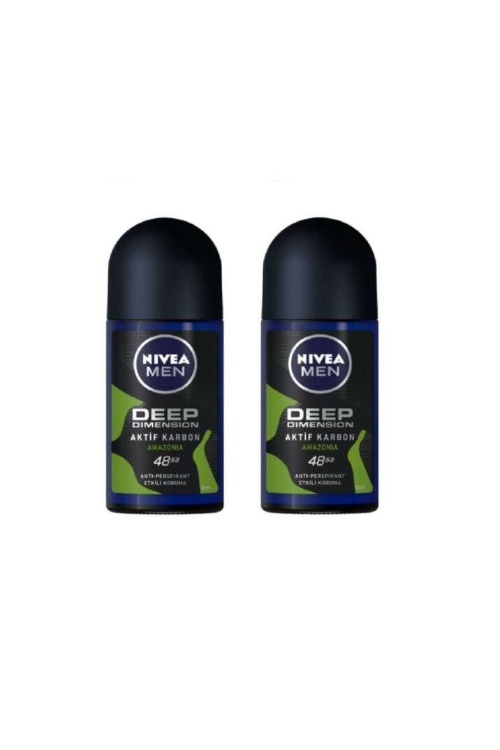 Men Deep Dimension Aktif Karbon Amazonia 48h Anti-perspirant 50 ml Erkek Roll On X 2 Adet - 1
