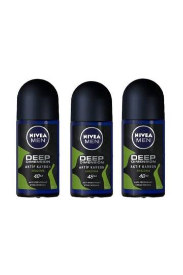 Men Deep Dimension Amazonia Roll-on Deodorant 50 ml Erkek 3 Adet