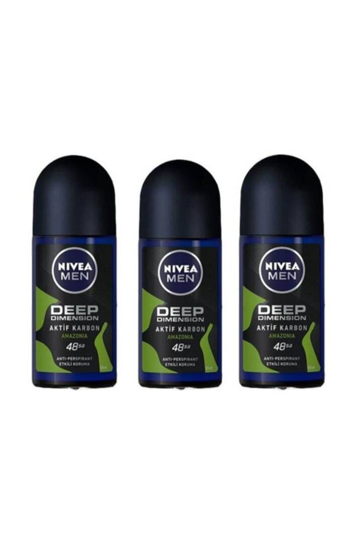 Men Deep Dimension Amazonia Roll-on Deodorant 50 ml Erkek 3 Adet - 1