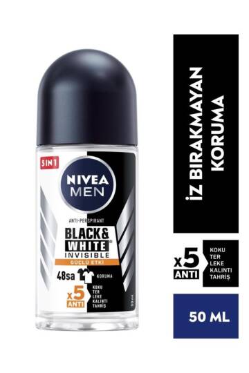 Men Erkek Rol-on Deodorant Black&white Invisible Güçlü Etki 50ml, 48 Saat Anti-perspirant Koruma - 1