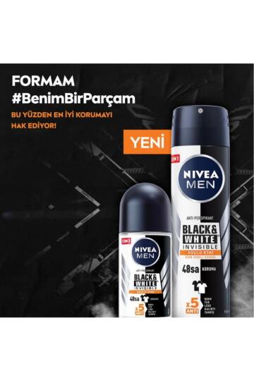 Men Erkek Rol-on Deodorant Black&white Invisible Güçlü Etki 50ml, 48 Saat Anti-perspirant Koruma - 5