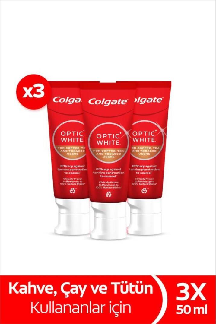 Optıc Whıte Kahve, Çay Ve Tütün Kullananlar İçin Diş Macunu 50Ml X3 Adet - 1
