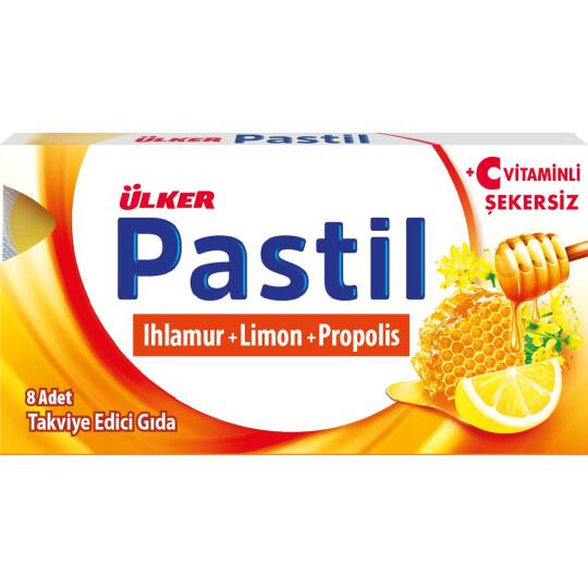 Pastil Ihlamur Propolis 8 Adet Şekersiz C Vitamini Takviye Edici Gıda