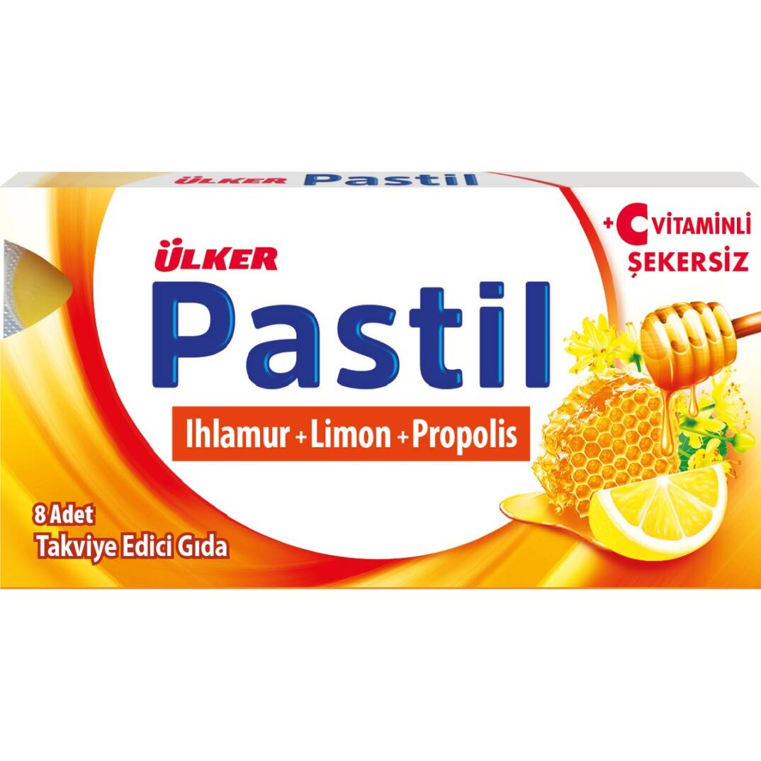 Pastil Ihlamur Propolis 8 Adet Şekersiz C Vitamini Takviye Edici Gıda - 1