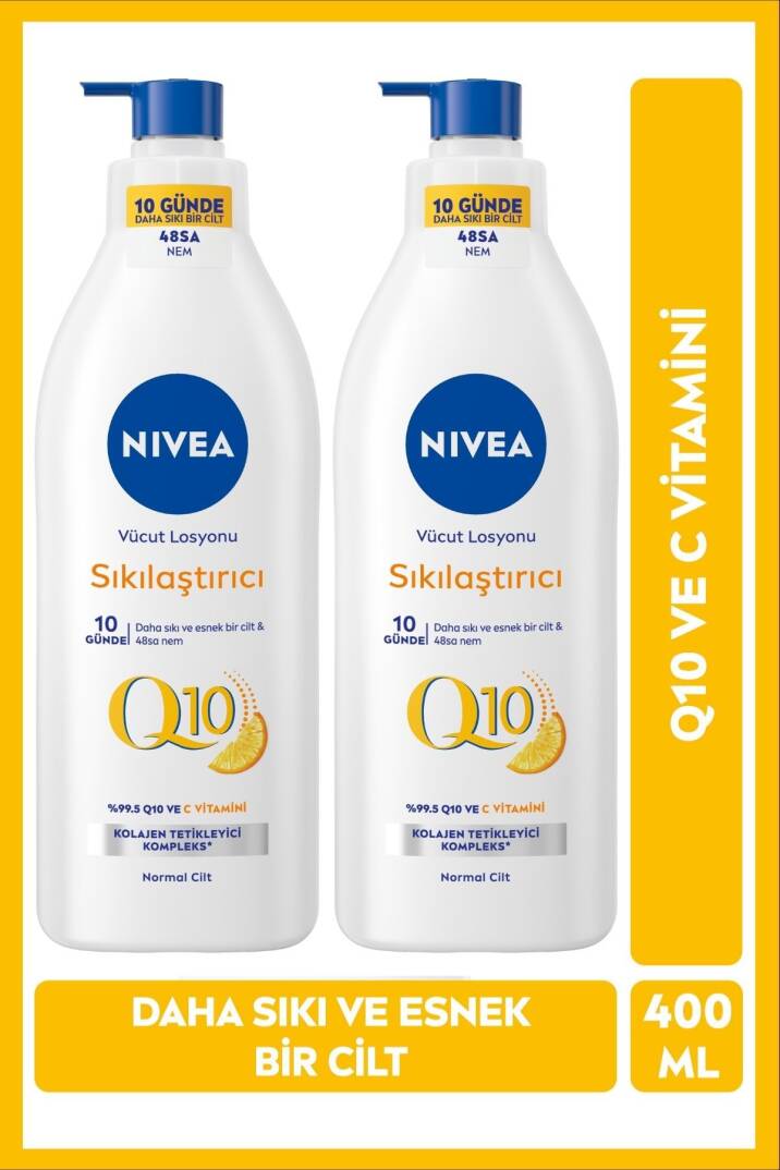 Q10 Sıkılaştırıcı Vücut Losyonu 400ml, C Vitamini, Nemlendirici, Kolajen Tetikleyici Kompleks,X2Adet - 1