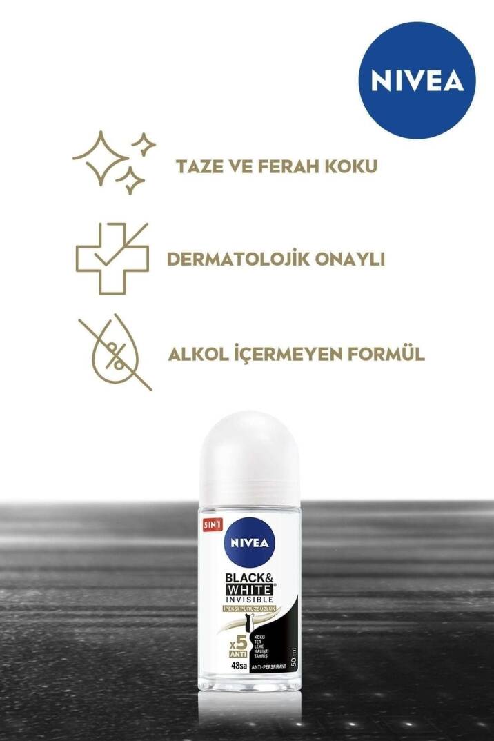 Roll-on Bayan Black&white Invisible Ipeksi 50ml - 4