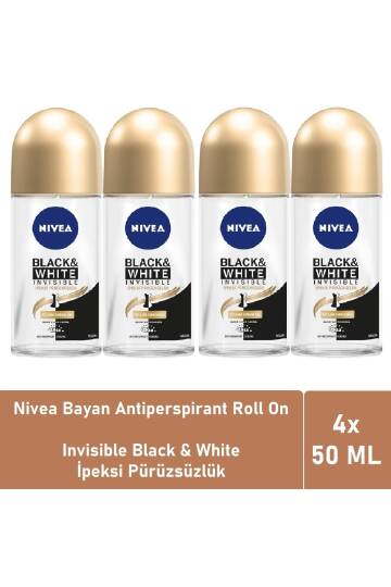 Roll On Invisible Black White Ipeksi Pürüzsüzlük 50 ml - 4'lü Avantaj Paketi