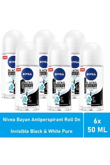 Roll On Invisible Black White Pure 50 ml - 6'lı Avantaj Paketi