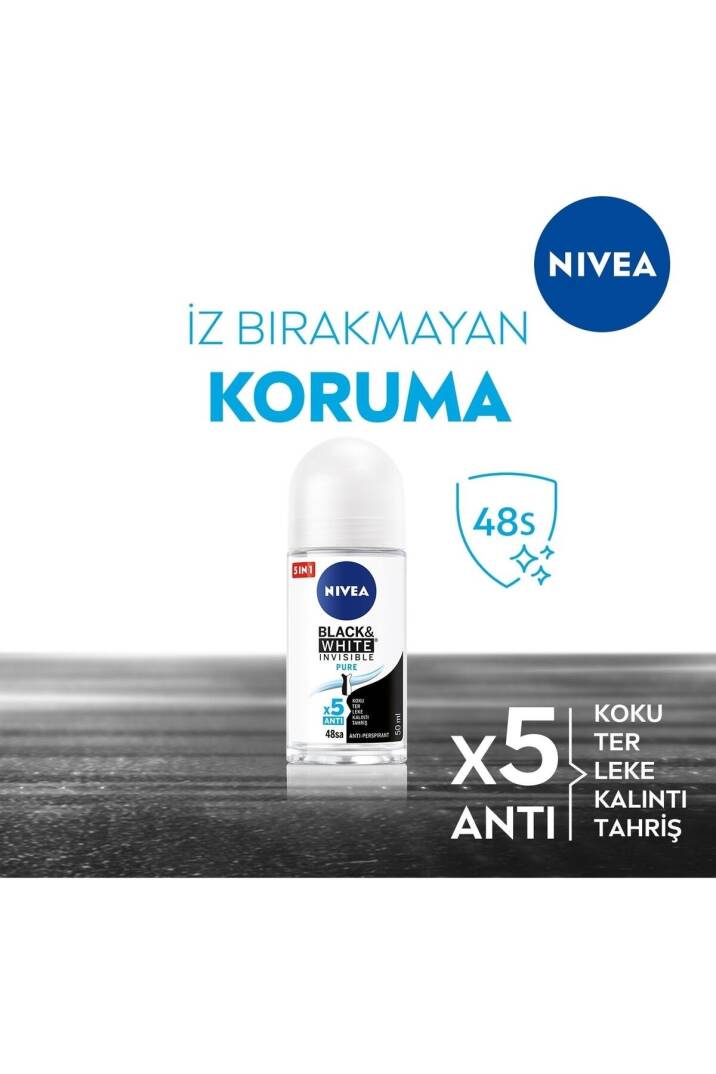 Roll On Invisible Black White Pure 50 ml - 6'lı Avantaj Paketi - 3