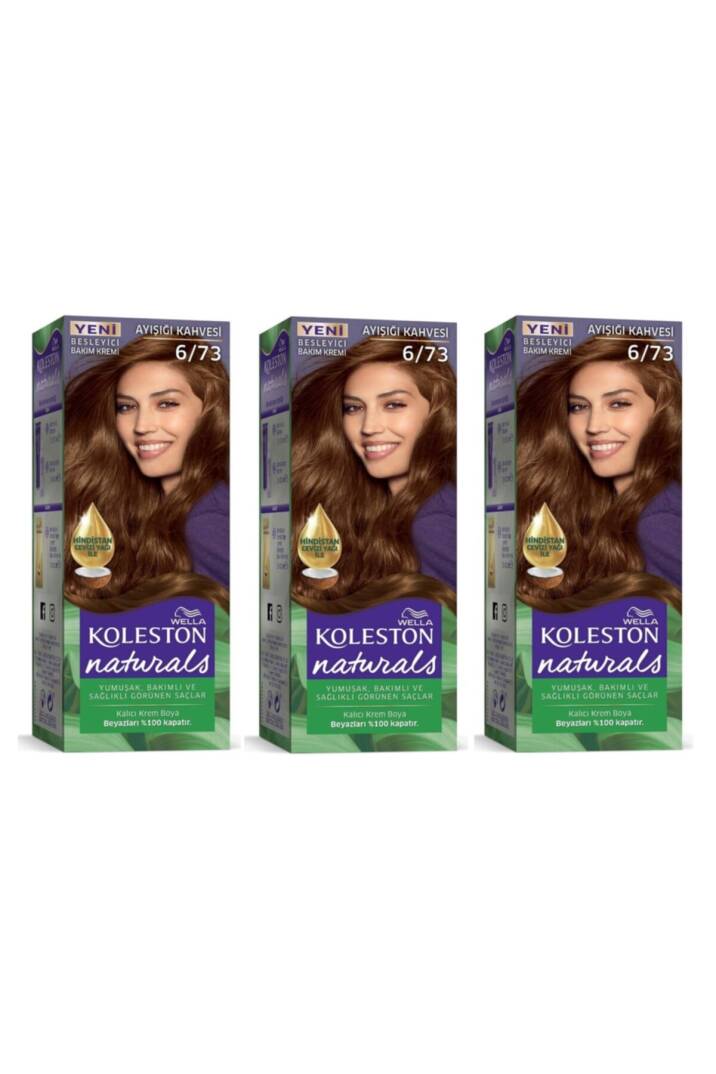 Saç Boyası Ayışığı Kahvesi Naturals 6.73 3 Lü Paket - 1