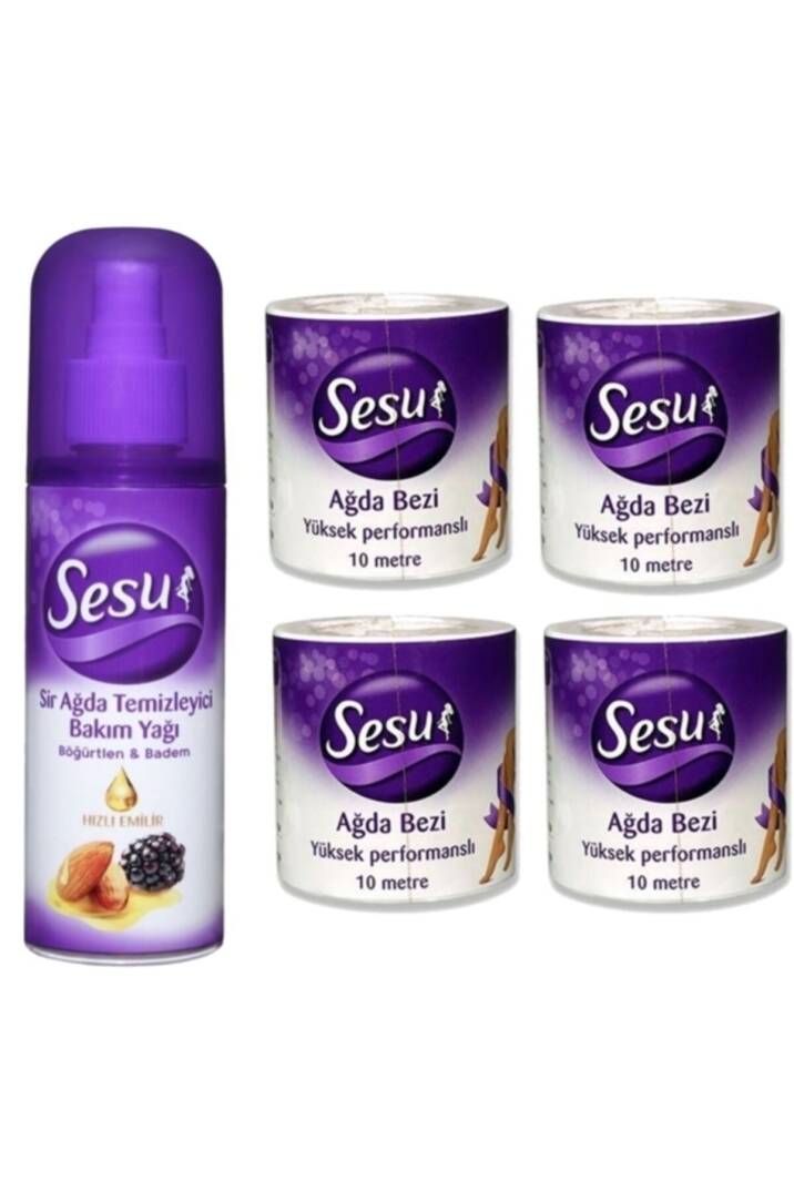 Sir Ağda Temizleyici Bakım Yağı Böğürtlen Badem 150ml Ağda Bezi 4x10mt - 1