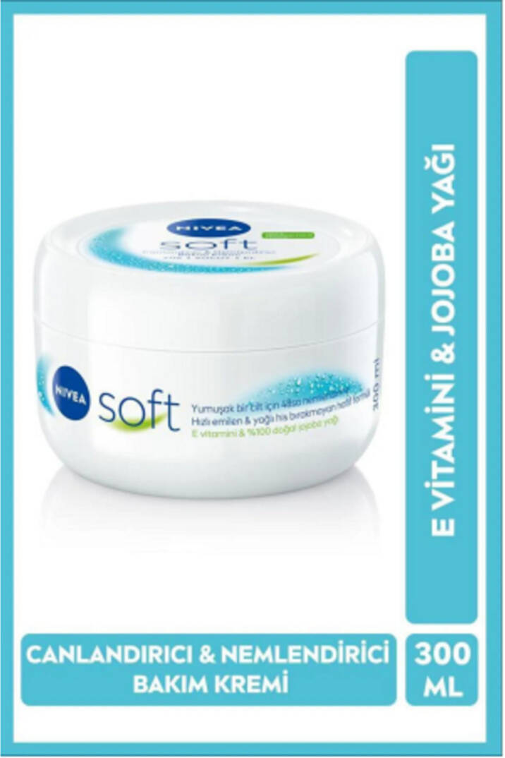 Soft Nemlendirici Vücut Bakım Kremi 300ml, Jojoba Yağı, E Vitamini, Yüz Vücut El, Yumuşak Cilt Hissi - 1