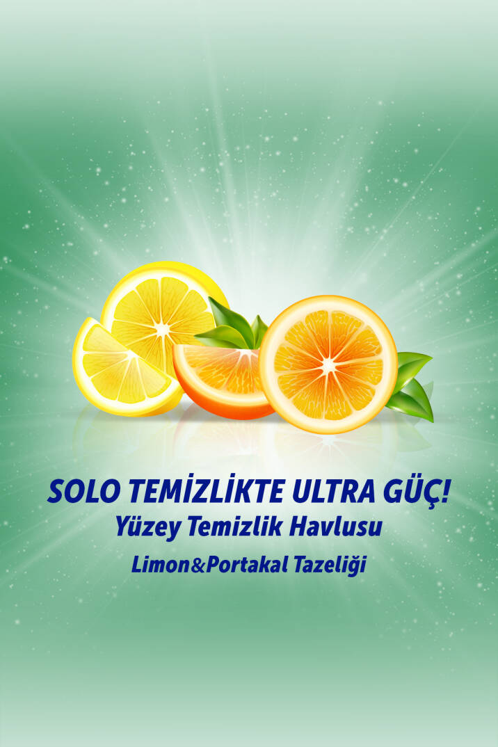 Temizlikte Ultra Güç Limon&Portakal Tazeliği Yüzey Temizlik Havlusu 3'Lü 300 Yaprak - 7