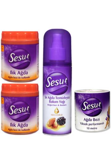 Turuncu Ilık Ağda 250gr X 2 Adet + Ağda Temizleyici Bakım Yağı 150ml + Rulo Ağda Bezi 10 metre